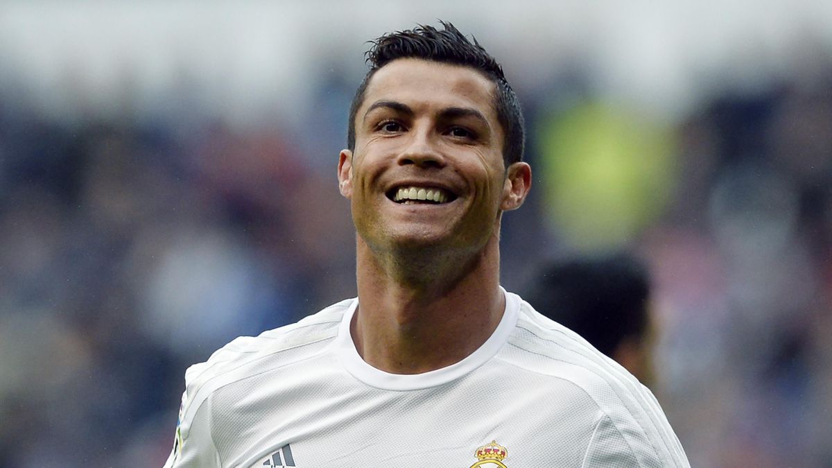 Cristiano Ronaldo celebrating a goal with Real Madrid