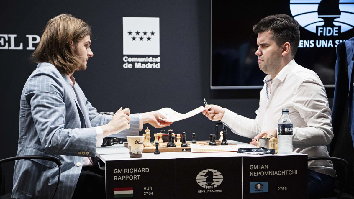 Rapport Richárd hat döntetlen után hetedik mérkőzésén kikapott a sakkvilágbajnok-jelöltek nyolcfős madridi tornáján. Fotó: International Chess Federation (FIDE)