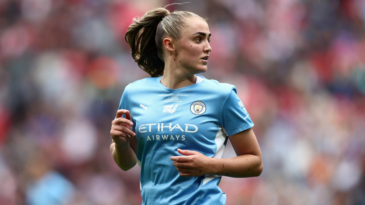 Georgia Stanway of Manchester looks on during the Vitality Women's FA Cup Final match between Chelsea Women and Manchester City Women at Wembley Stadium on May 15, 2022
