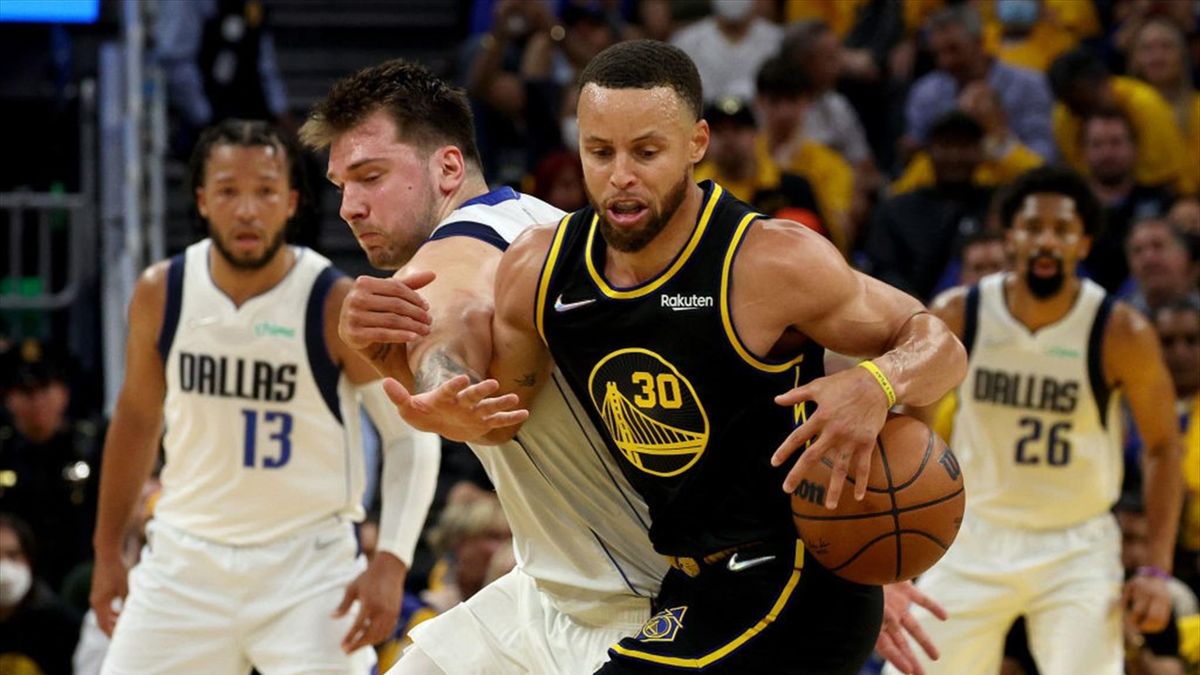Luka Doncic y Stephen Curry, Golden State Warriors-Dallas Mavericks, playoffs 2022