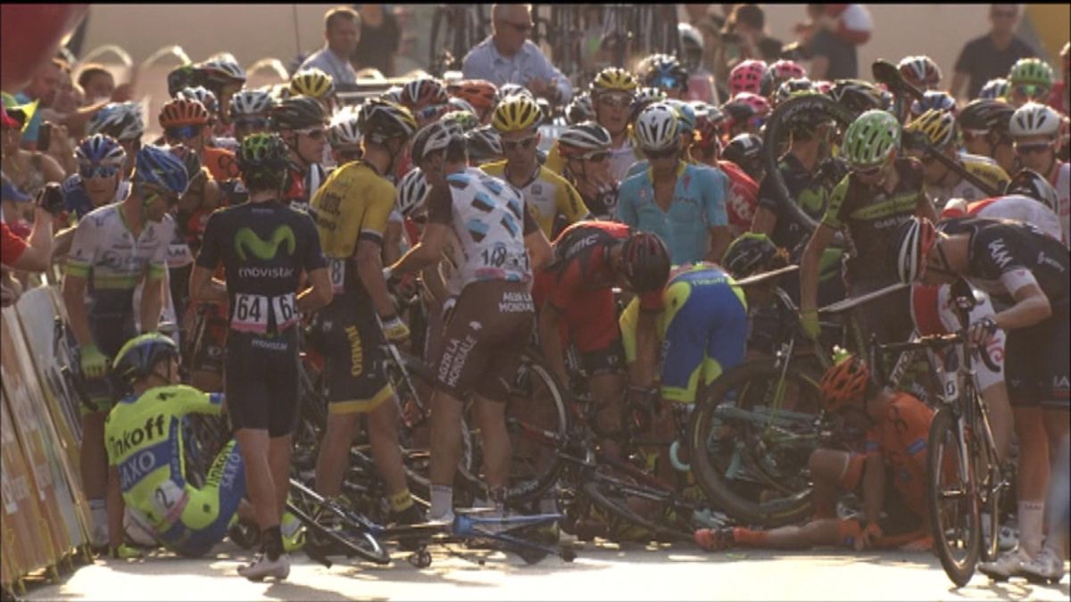 Only nine riders survive monstrous crash in Tour of Poland Eurosport