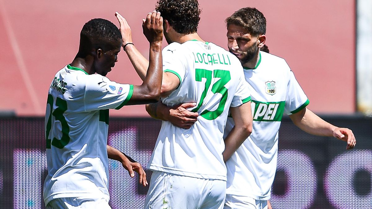 Berardi (Sassuolo) festeggia il gol contro il Genoa