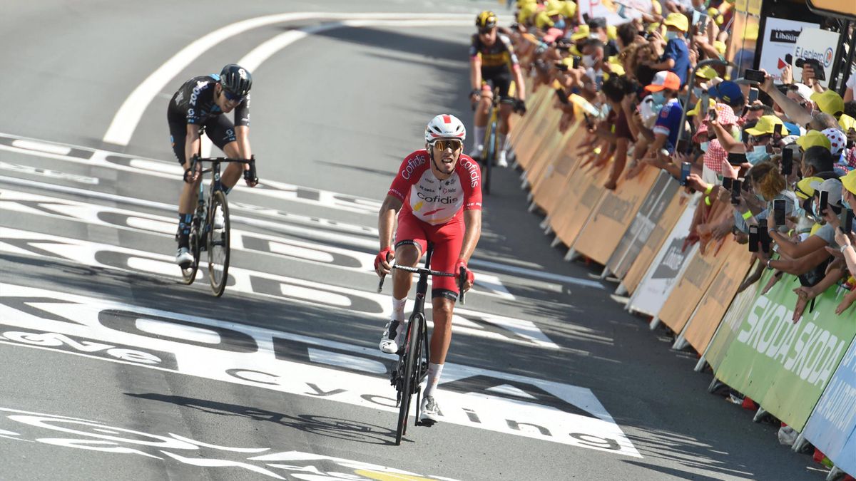 Christophe Laporte nel finale della tappa di Libourne al Tour de France 2021 - Imago pub not in FRAxNED