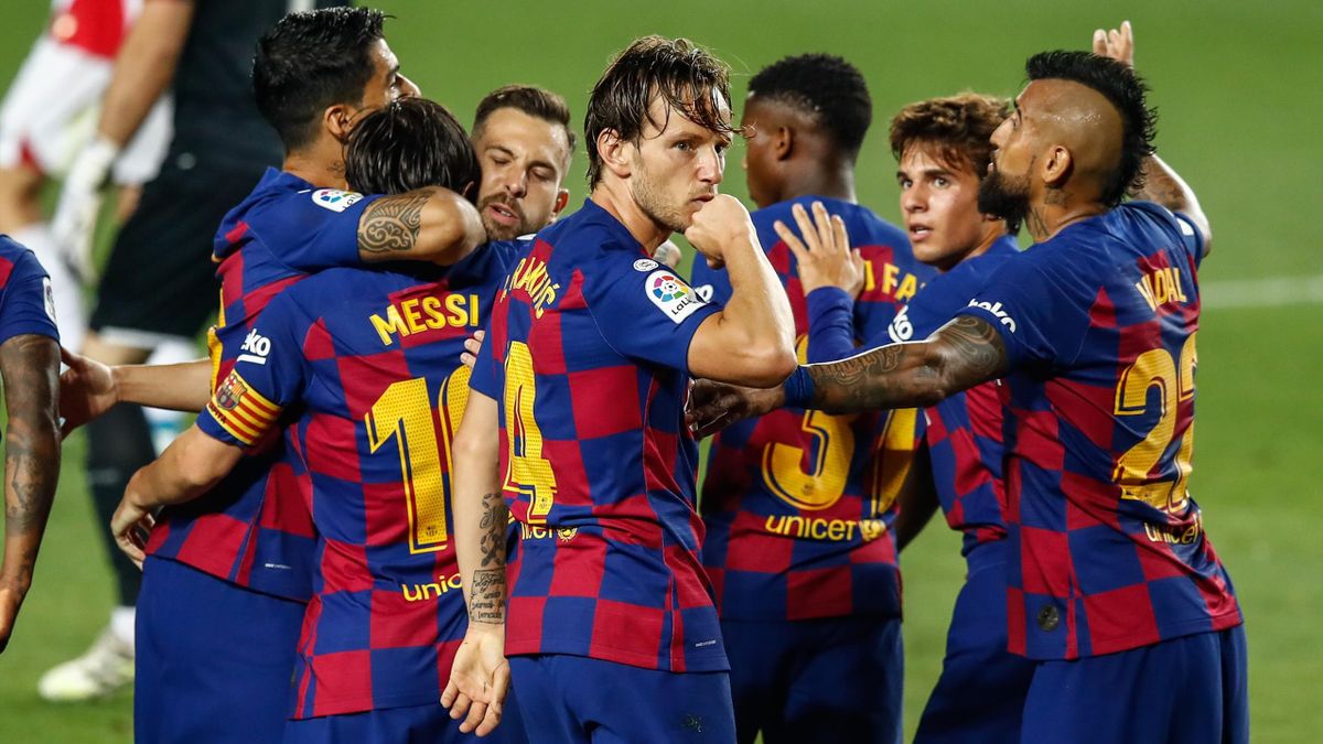 Der FC Barcelona feiert den Sieg gegen Athletic Bilbao