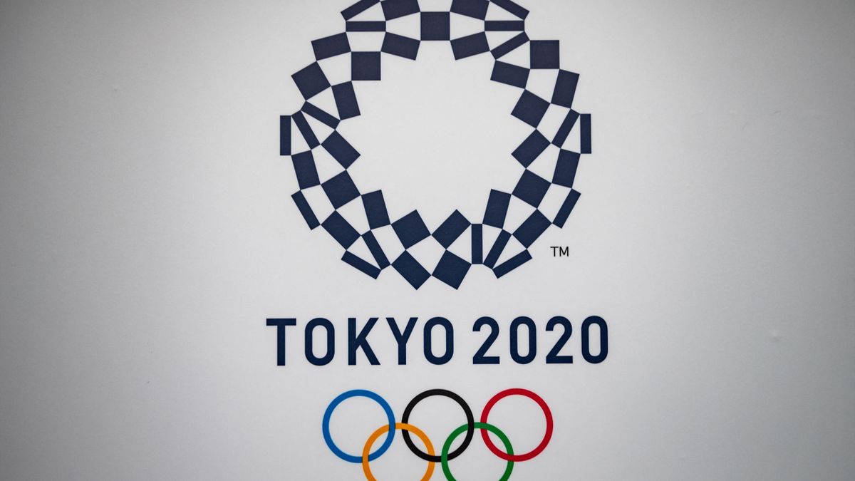 Tokyo 2020 logo is seen at the Tokyo International Exhibition Centre, also known as Tokyo Big Sight, where the International Broadcast Centre and Main Press Centre