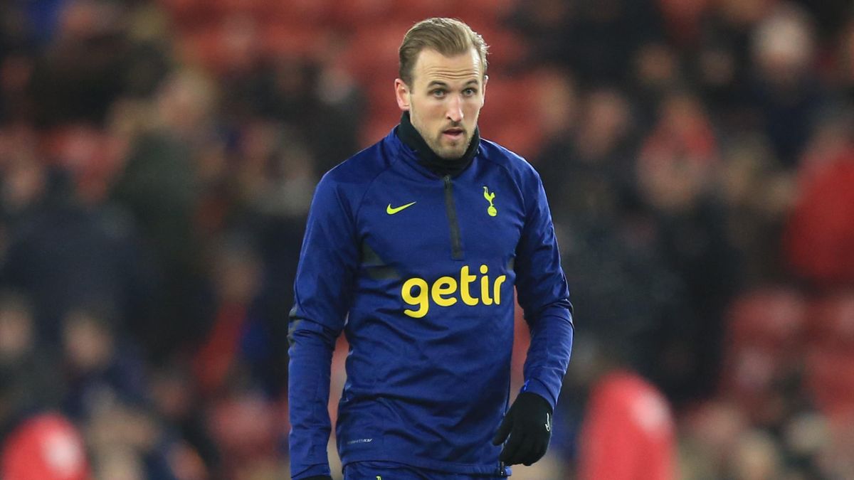 Tottenham Hotspur's English striker Harry Kane reacts during the warm up prior to the English FA cup fifth round football match between Middlesbrough and Tottenham Hotspur at the Riverside Stadium in Middlesbrough, northeast England on March 1, 2022.