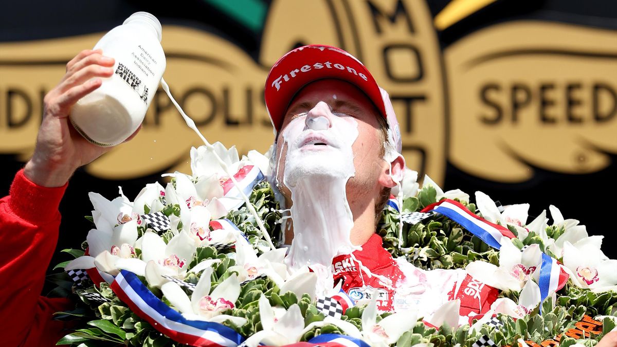 Marcus Ericsson, vainqueur des 500 Miles d'Indianapolis, le 29 mai 2022