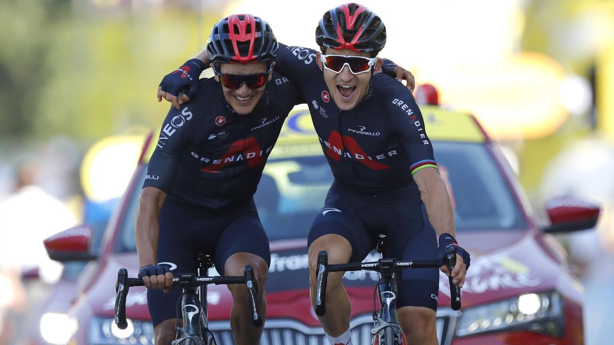 Richard Carapaz și Michal Kwiatkowski au trecut împreună linia de sosire în etapa 18-a din Turul Franței