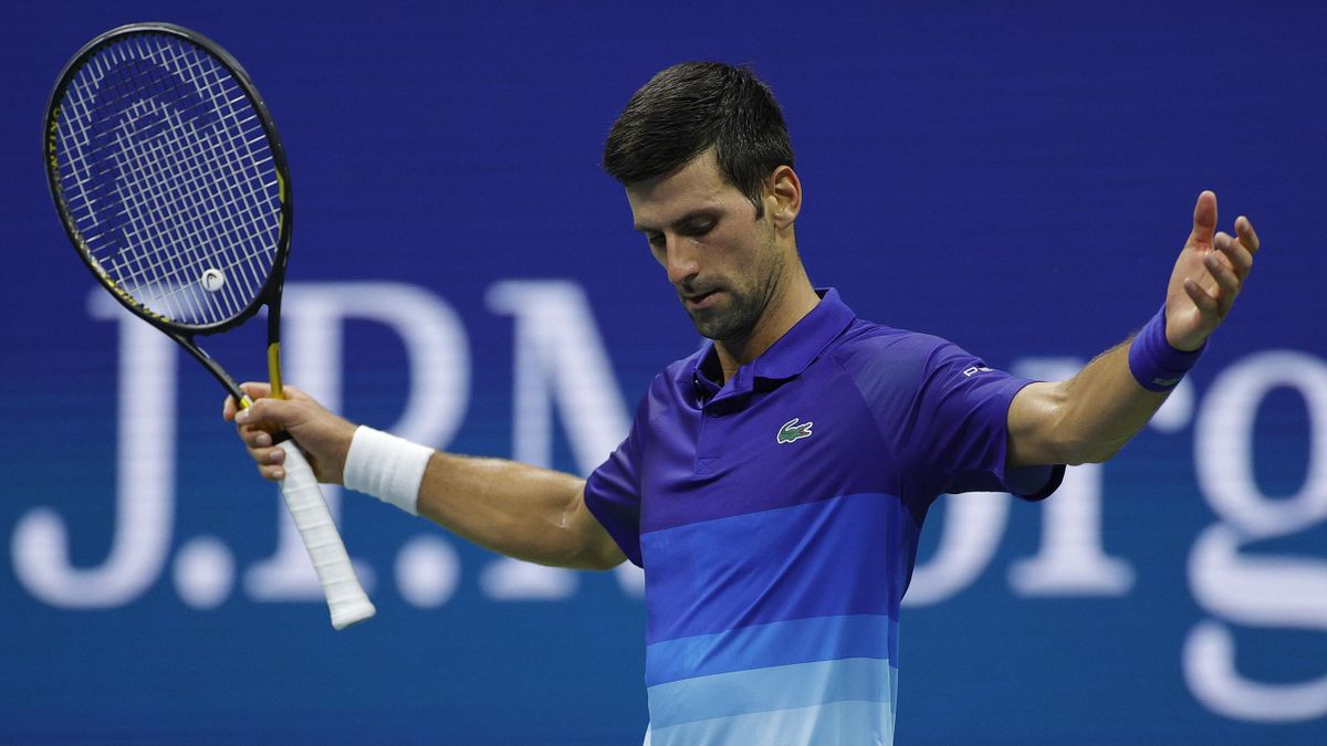 Novak Djokovic célèbre un beau point lors de son 8e de finale contre Jenson Brooksby à l'US Open 2021