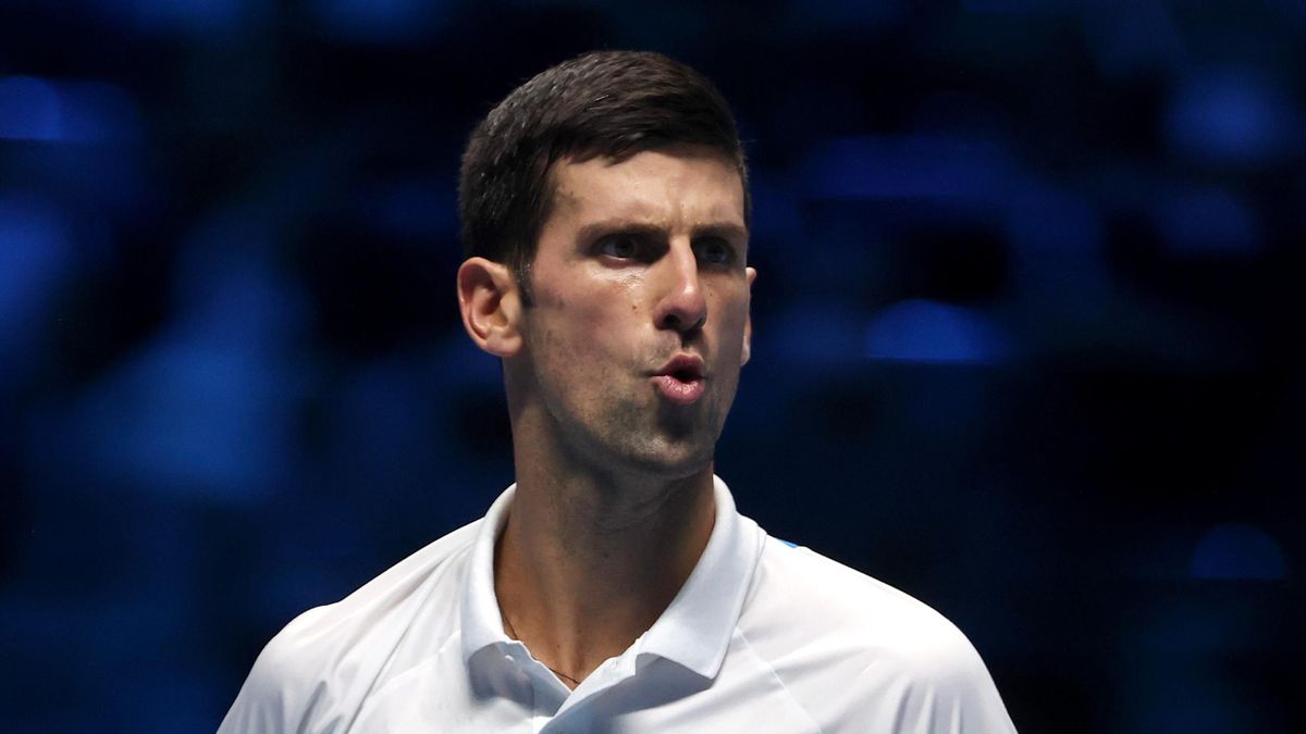 Novak Djokovic lors de la demi-finale du Masters 2021 face à Alexander Zverev