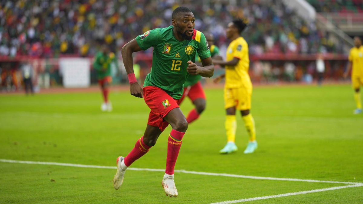 Camerun-Etiopia, Coppa d'Africa 2021 (13 gennaio 2022): Karl Toko Ekambi (Camerun) esulta dopo il gol dell'1-1 all'8' (Getty Images)