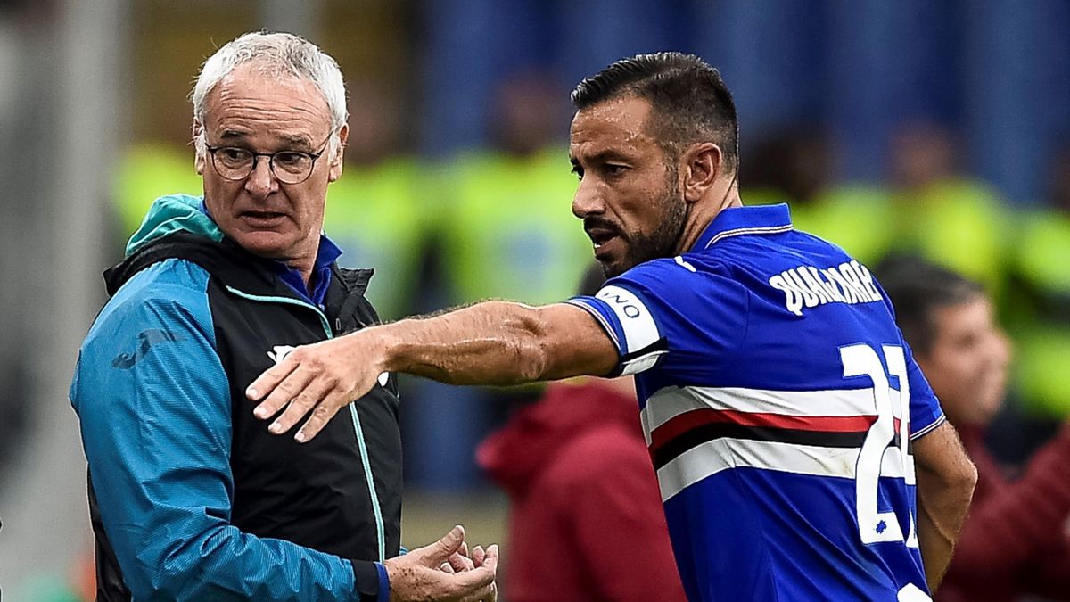 Claudio Ranieri e Fabio Quagliarella (Sampdoria 2019-2020) (Getty Images)