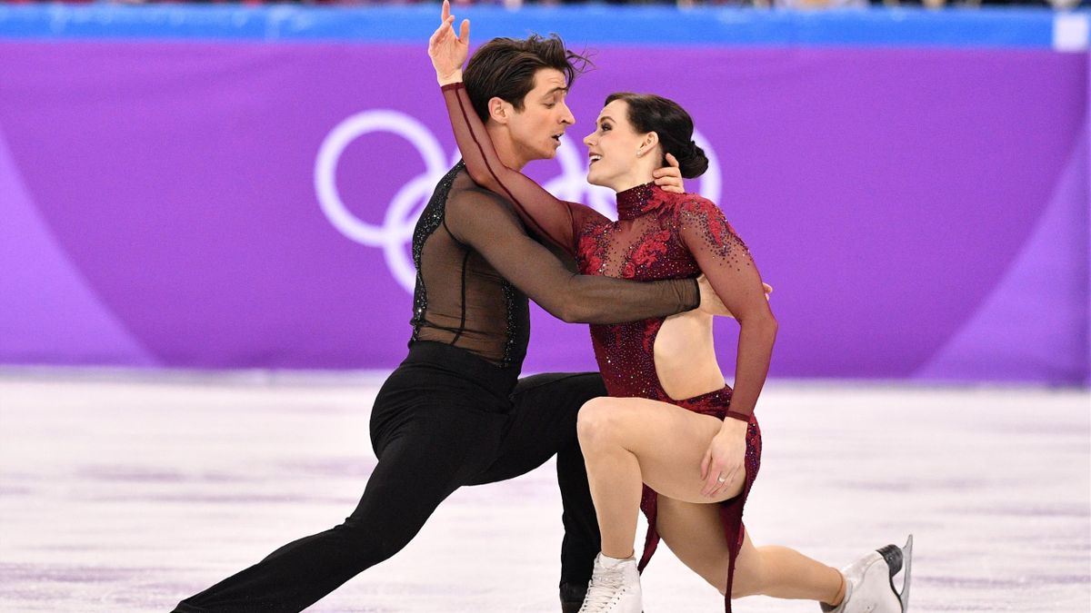 Canada's Tessa Virtue and Canada's Scott Moir compete in the figure skating team event ice dance free dance during the Pyeongchang 2018 Winter Olympic Games