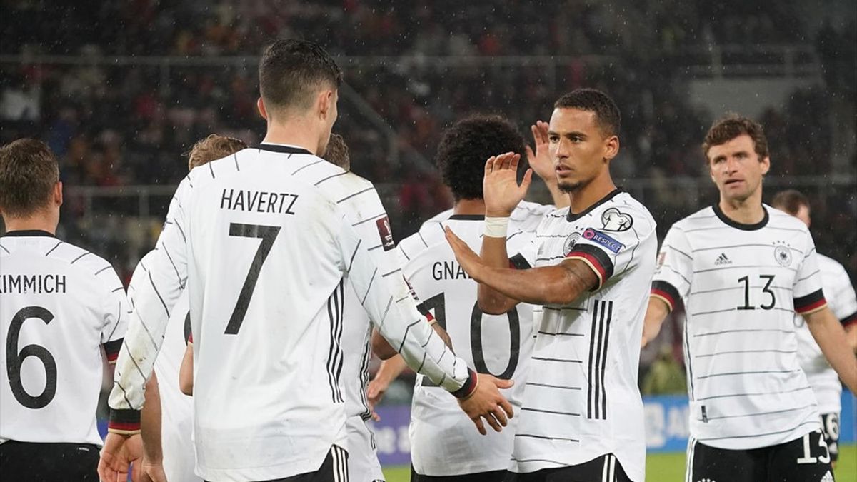 Havertz esulta con i compagni per un gol in Macedonia-Germania - Qualificazioni Mondiali Qatar 2022