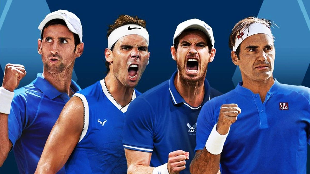 De Big Four: Novak Djokovic, Rafael Nadal, Andy Murray, Roger Federer (v.l.n.r.)