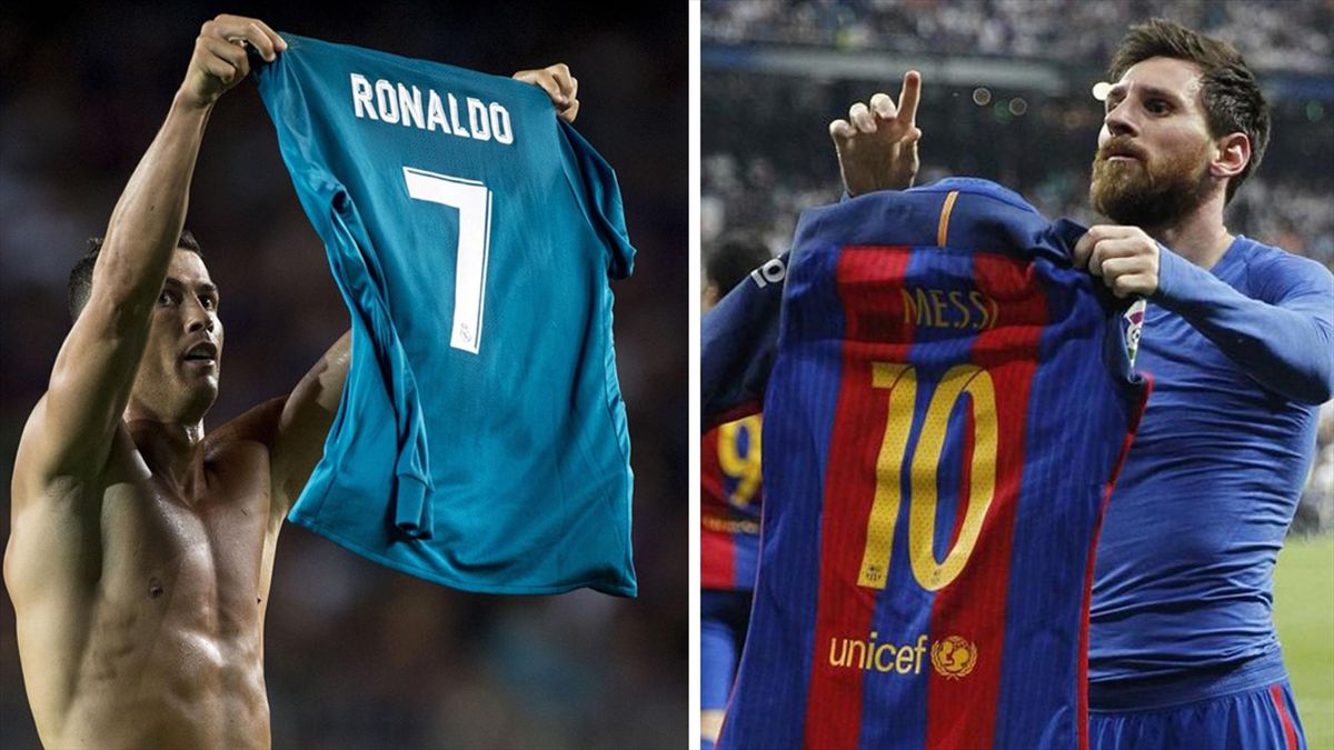 Supercopa de Ronaldo enseñó camiseta al Camp Nou imitando a Messi Bernabéu - Eurosport