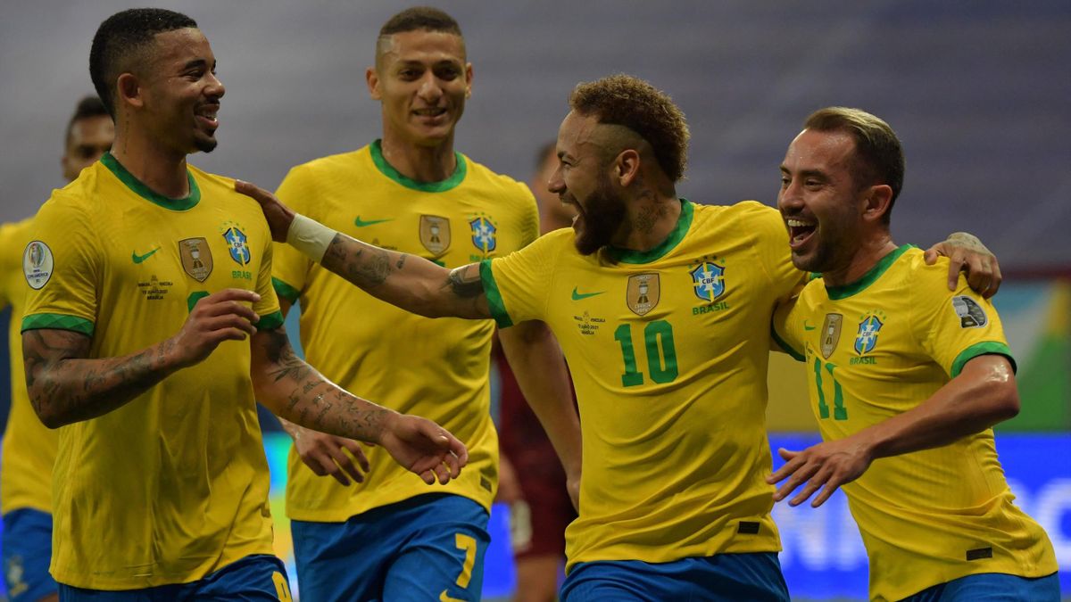 Neymar esulta in Brasile-Venezuela, Copa America