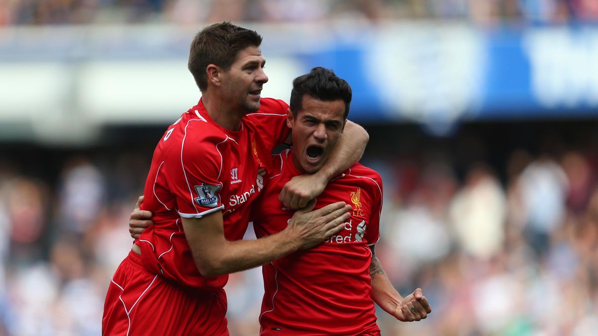 Philippe Coutinho and Steven gerrard (Liverpool)