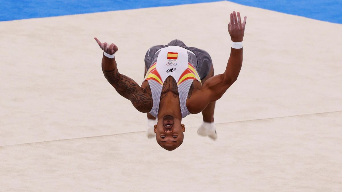 Ray Zapata en la final de suelo Juegos Olímpicos Tokio 2020