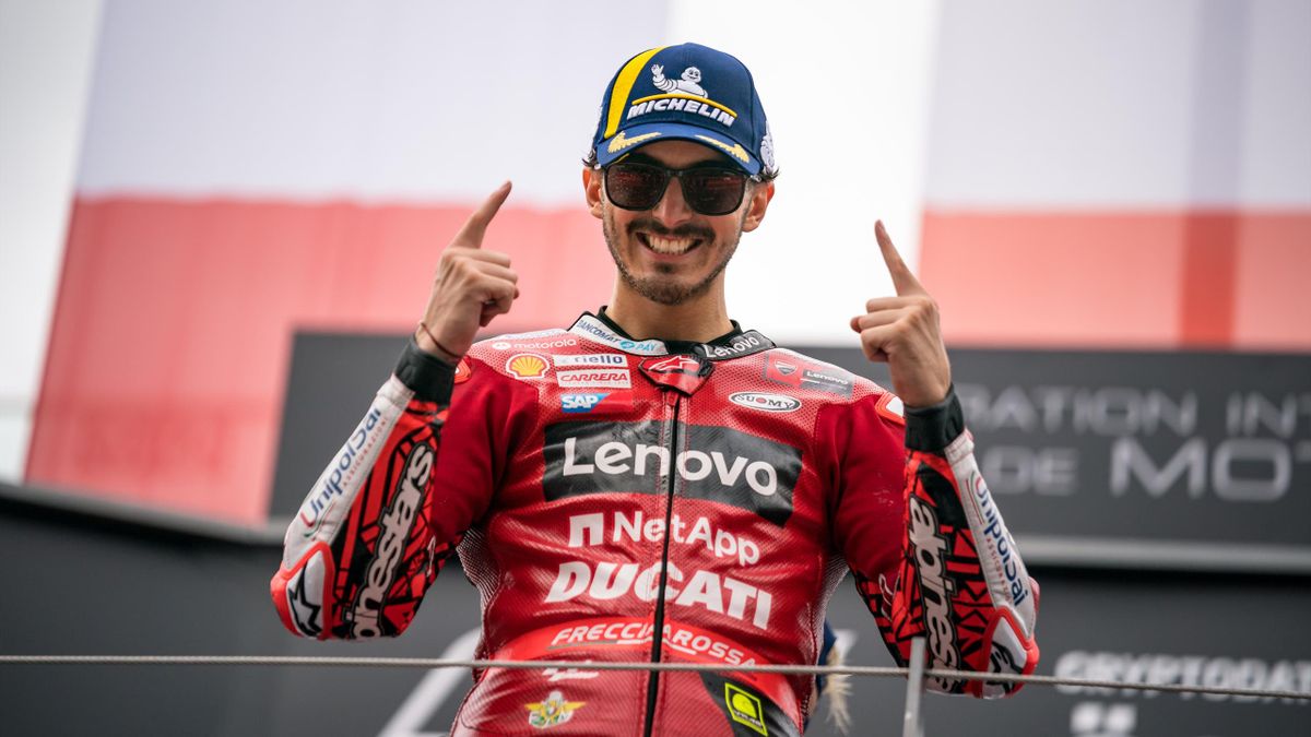 Francesco Bagnaia festeggia la terza vittoria consecutiva in MotoGP, GP Austria 2022