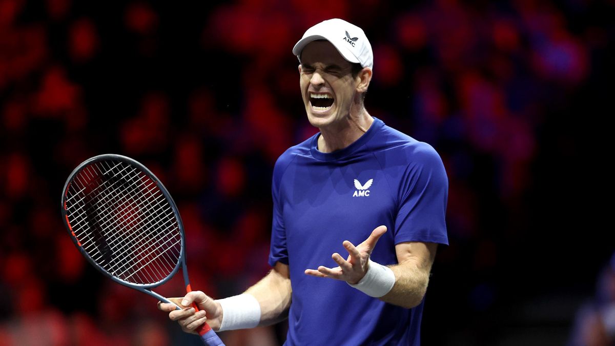 Andy Murray of Team Europe r during the match between Andy Murray of Team Europe and Alex De Minaur of Team World during Day One of the Laver Cup at The O2 Arena