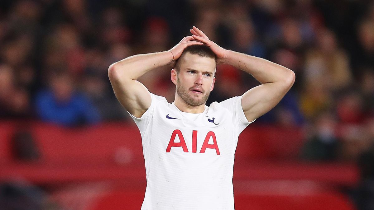 Eric Dier of Tottenham Hotspur cuts a dejected figure during the Emirates FA Cup Fifth Round match between Middlesbrough and Tottenham Hotspur at Riverside Stadium on March 01, 2022 in Middlesbrough, England