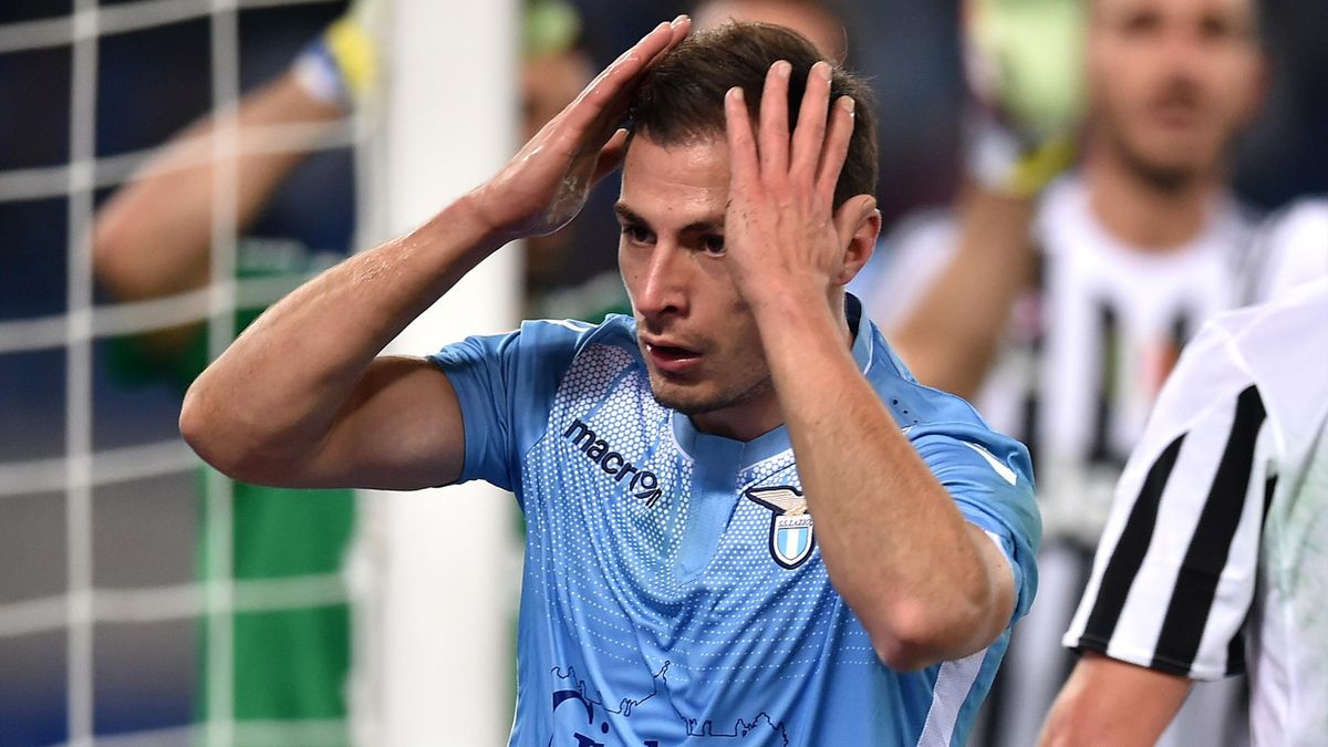 Lazio's defender from Romania Stefan Radu reacts during the Italian Serie A football match SS Lazio versus Juventus on December 4, 2015 at the Olympic stadium in Rome.