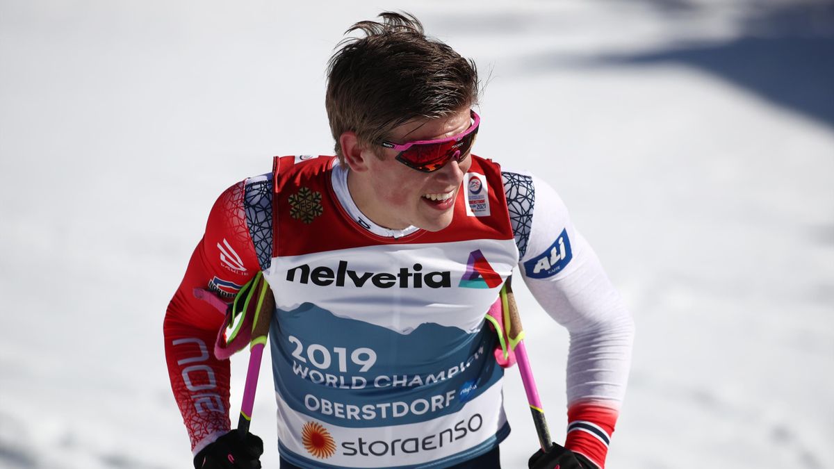 Johannes Hoesflot Klaebo, gold medalist, after the men's classic sprint race at the 2021 FIS Nordic World Ski Championships