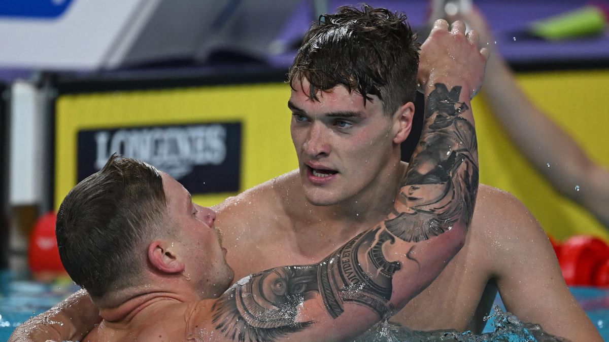 Adam Peaty (L) and James Wilby (R)