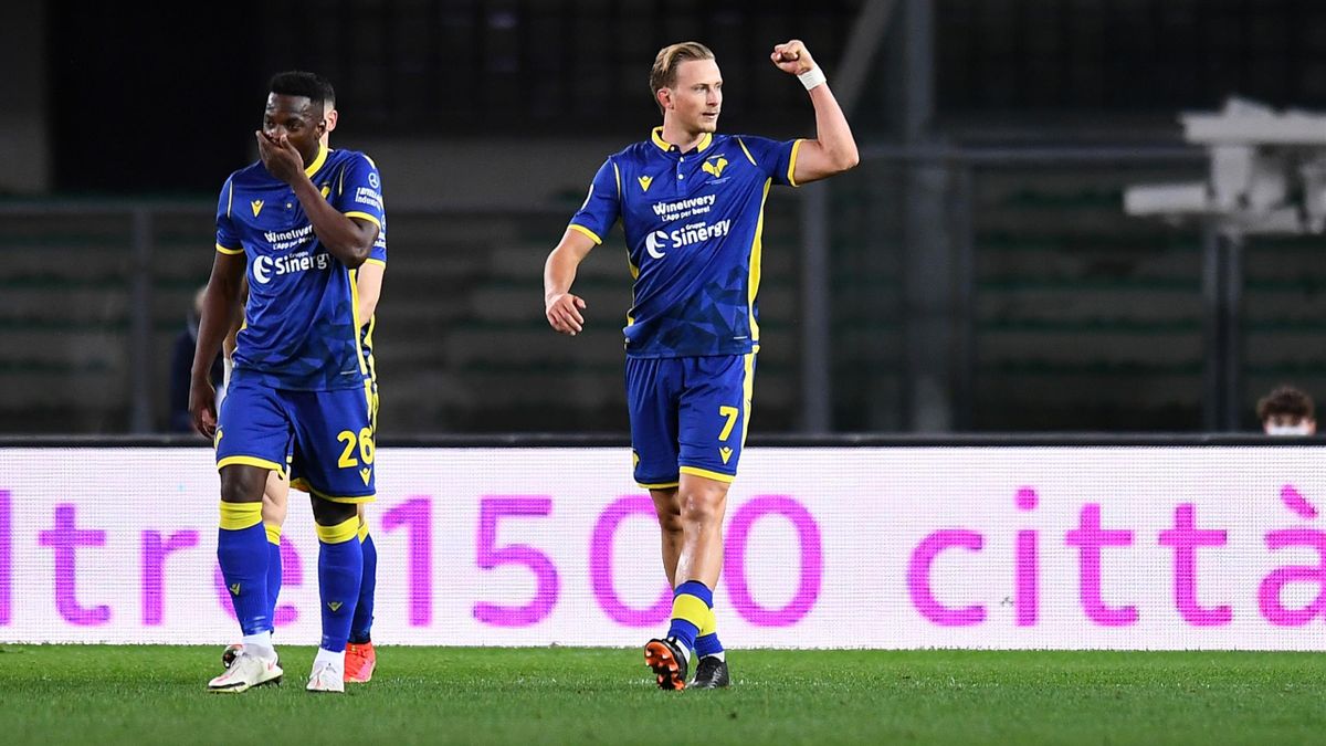 Antonin Barak esulta dopo il gol dell'1-1, Verona-Juventus, Getty Images