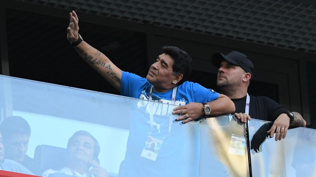 Erratic Diego Maradona swears at fans, struggles to stand after Argentina’s win over Nigeria