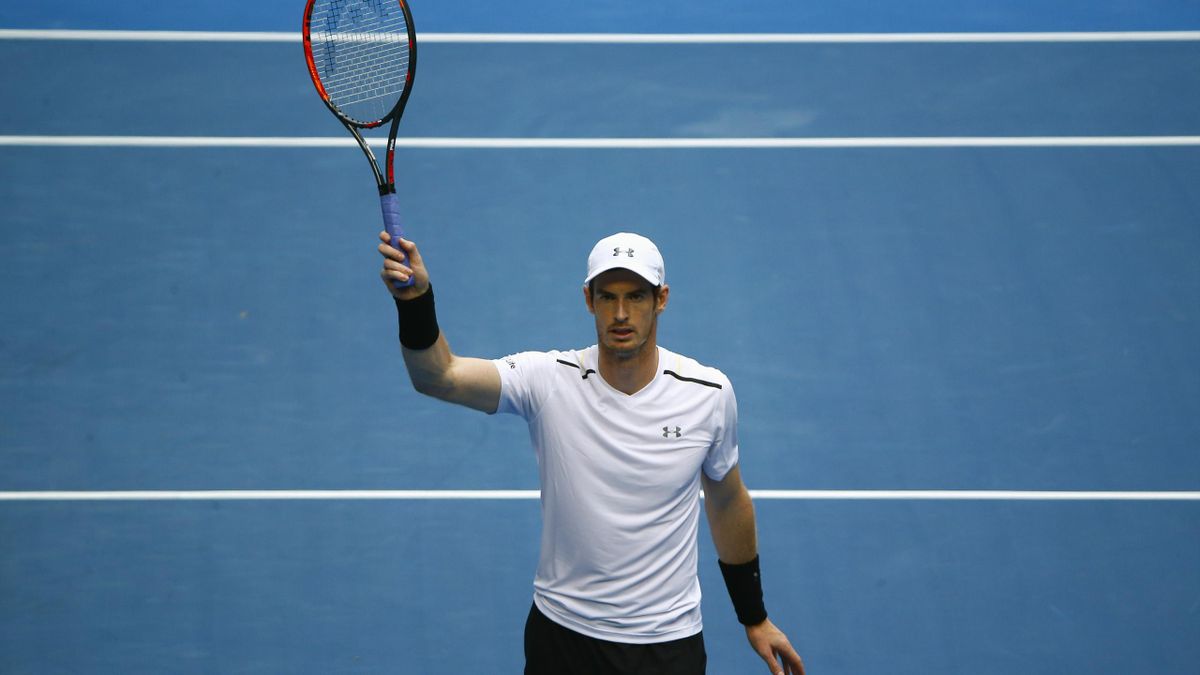 Britain's Andy Murray celebrates after winning his Men's singles third round match against Sam Querrey of the U.S.