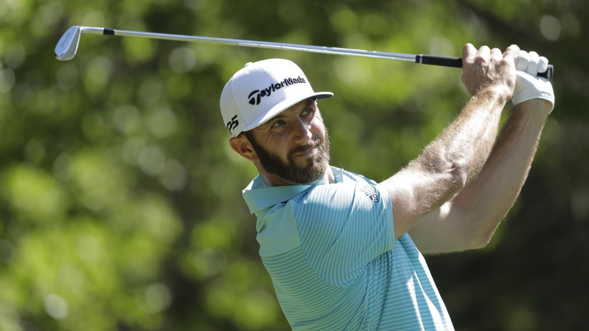Dustin Johnson of the United States, plays against Martin Kaymer (not pictured) of Germany during the second round of the World Golf Classic - Dell Match Play golf tournament at Austin Country Club.