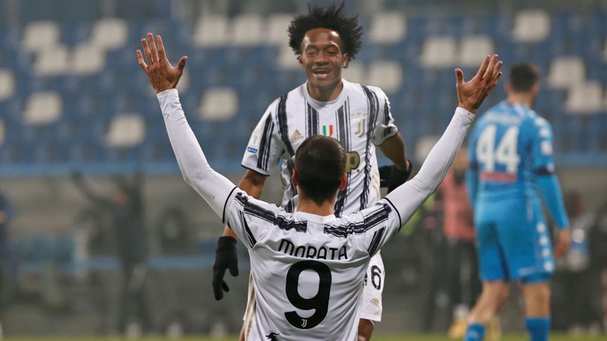 Morata, Cuadrado - Juventus-Napoli - Supercoppa italiana 2020/2021 - Getty Images