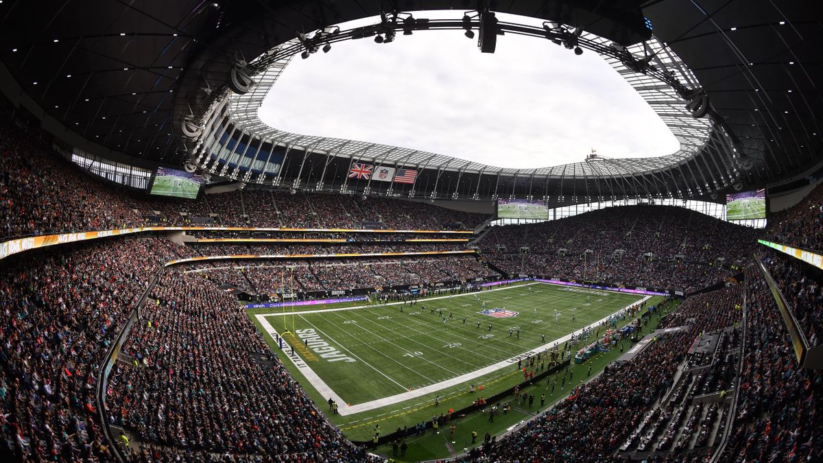 A general view during the NFL match between the Miami Dolphins and Jacksonville Jaguars at Tottenham Hotspur Stadium on October 17, 2021 in London, England.