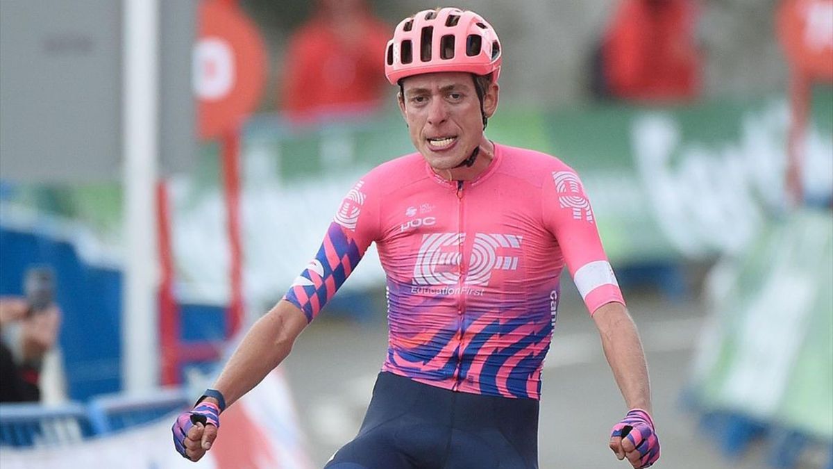 Hugh Carthy vince la tappa dell'Angliru alla Vuelta 2020 - Getty Images