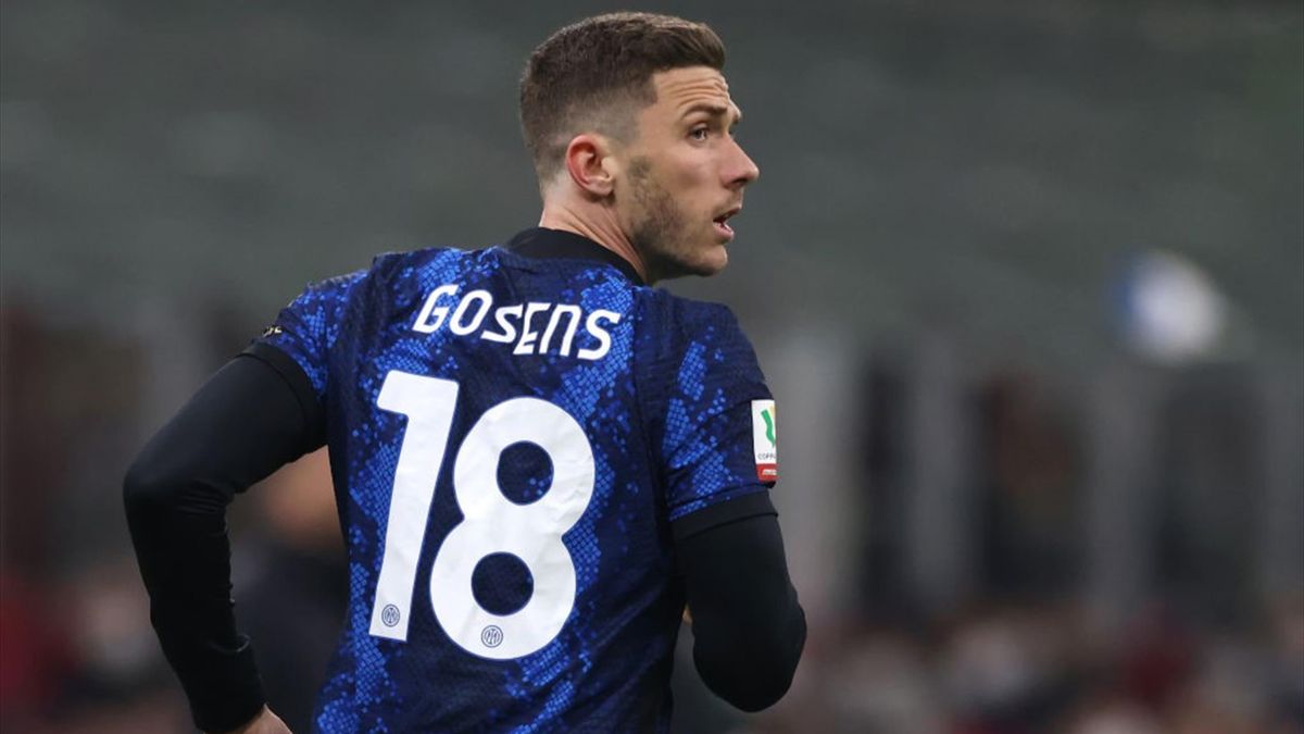 Robin Gosens durante Milan-Inter - Semifinale Coppa Italia 2021-22
