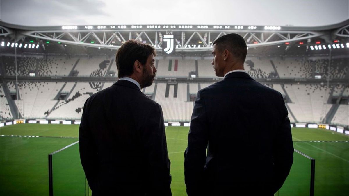 Andrea Agnelli e Cristiano Ronaldo il giorno della presentazione in bianconero di CR7, il 16 luglio 2018