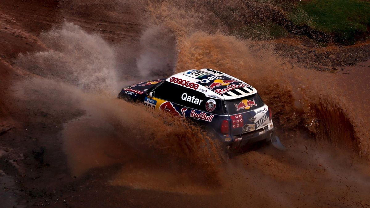 Al Attiyah Wins Stage Loeb Towed Over Finish Line Eurosport