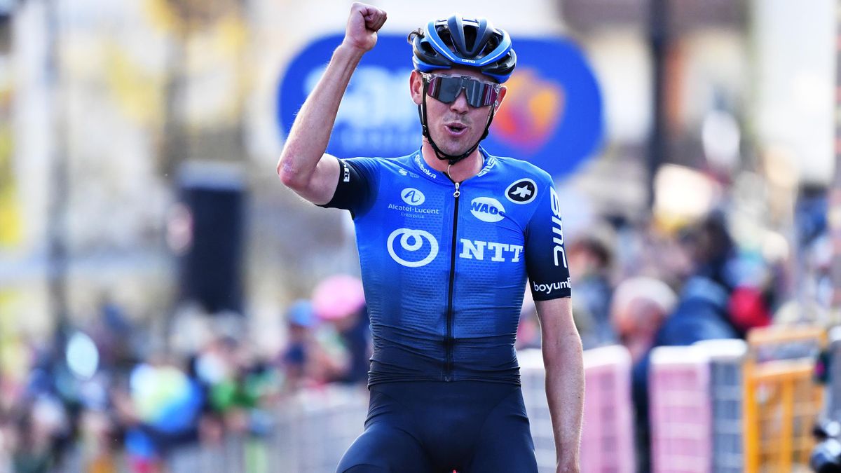 Ben O'connor of Australia and NTT Pro Cycling Team / Celebration / during the 103rd Giro d'Italia 2020, Stage 17 a 203km stage from Bassano del Grappa to Madonna di Campiglio 1514m / @girodiitalia / #Giro / on October 21, 2020 in Madonna di Campiglio, It