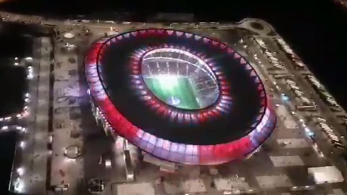 Vista aérea del Wanda Metropolitano durante el Atlético-Barcelona de LaLiga