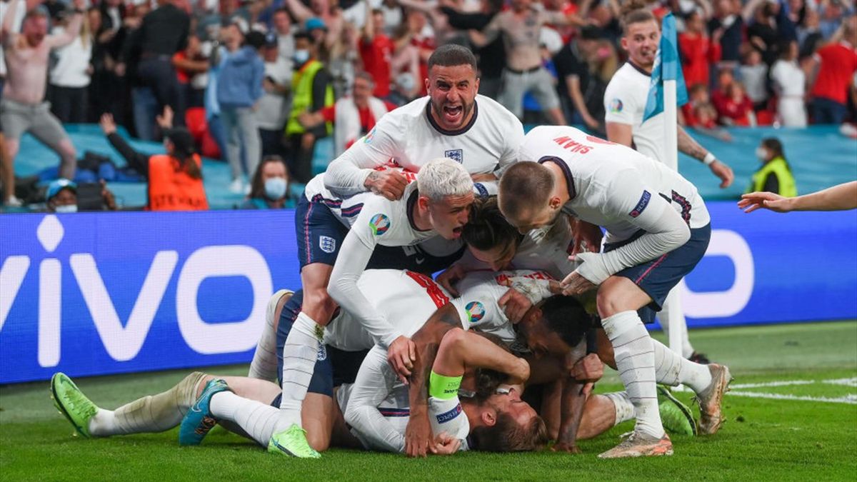 La gioia dei giocatori inglesi - Inghilterra-Danimarca Euro 2020