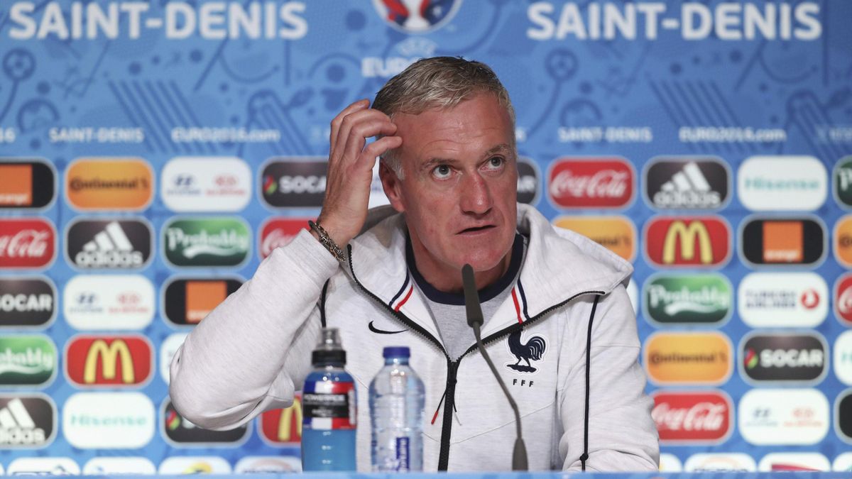 France head coach Didier Deschamps during a news conference
