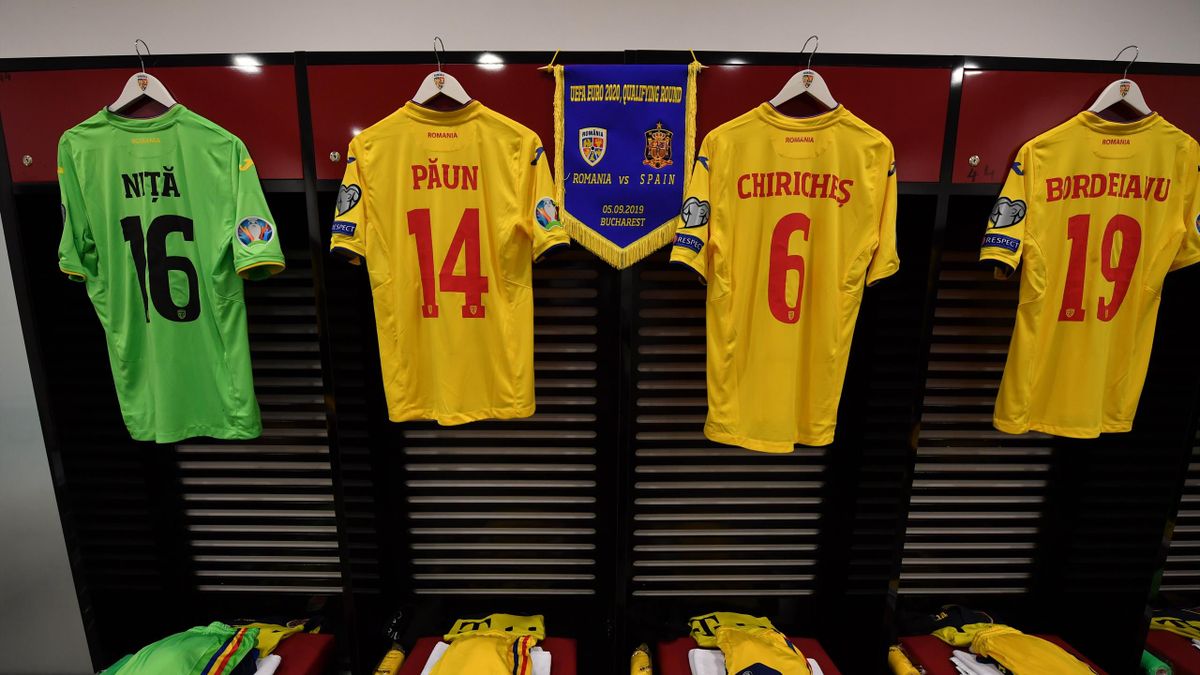 A general view of the locker room of Romania prior to the UEFA EURO 2020 group F qualifying football match Romania vs Spain at Arena Nationala on September 05, 2019 in Bucharest, Romania.