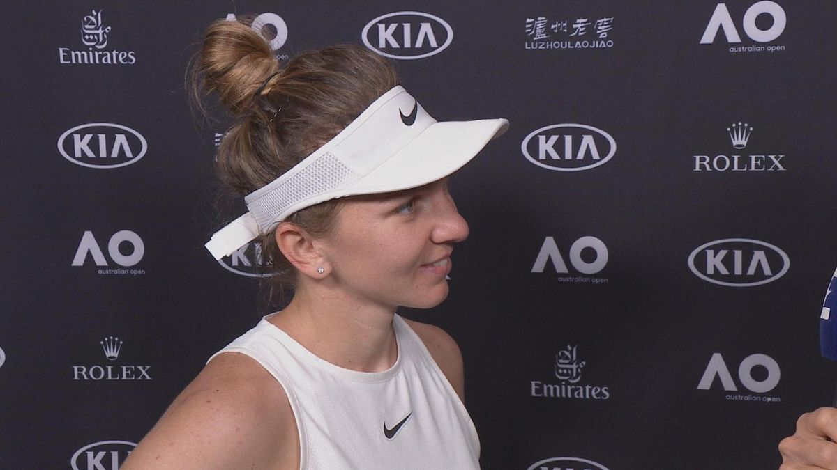 Australian Open : Halep flash interview (UK)