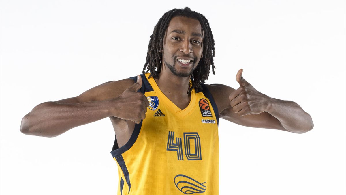 Jeremy Evans, #40 of Khimki Moscow Region poses during the 2019/2020 Turkish Airlines EuroLeague Media Day at Basketball Center of Moscow Region on September 22, 2019 in Moscow, Russia