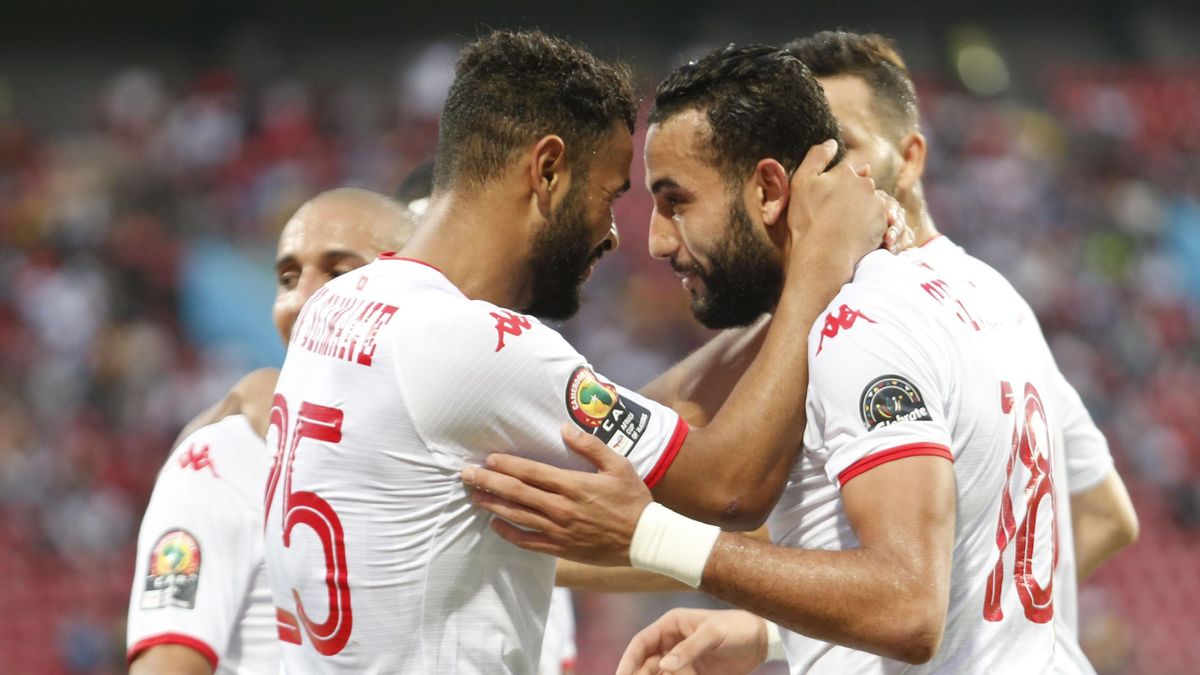 La joie des joueurs de la Tunisie, le 16 janvier 2022 en Coupe d'Afrique des Nations