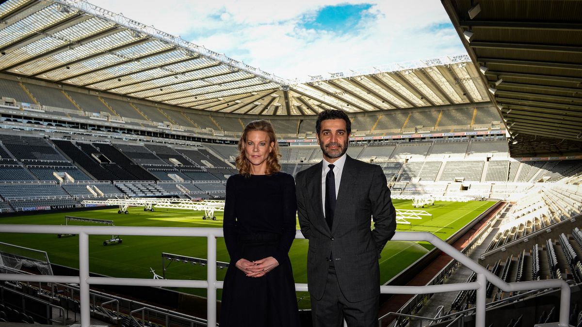 New Newcastle directors  Amanda Staveley and Mehrdad Ghodoussi at St. James Park