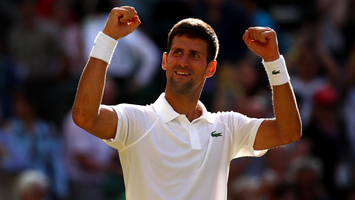 Novak Djokovic celebrating his victory