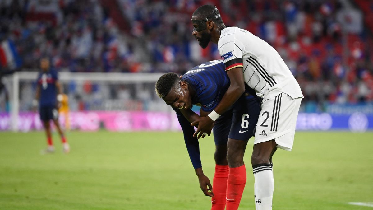 Поль Погба и Антонио Рюдигер в матче Франция – Германия на Евро-2020
